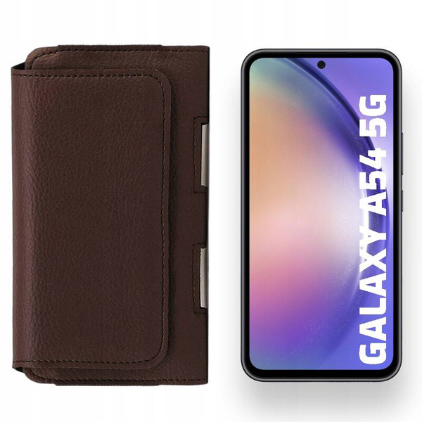 KABURA SKÓRZANA LEO DO GALAXY A54 5G BRĄZOWA