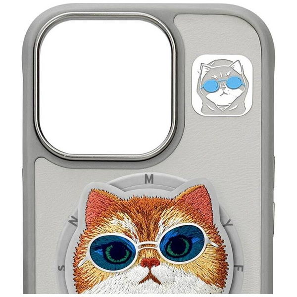 ETUI DO IPHONE 16 PRO MAX NIMMY GLASSES COOL CAT MAGSAFE SZARE