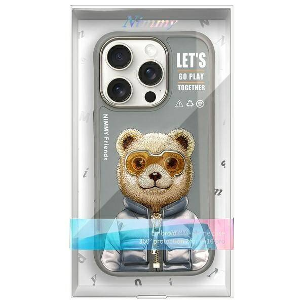 ETUI DO IPHONE 16 PRO 6.3" NIMMY COOL&CUTE 2.0 BEAR SZARE