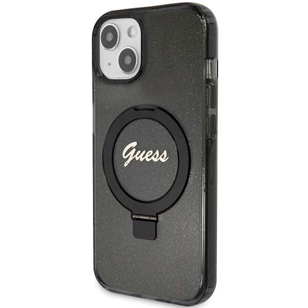 ETUI GUESS SCRIPT GLITTER MAGSAFE DO IPHONE 14 / 15  BLACK
