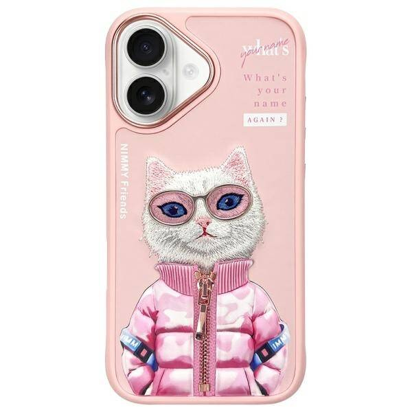 ETUI DO IPHONE 16 6.1" NIMMY COOL&CUTE 2.0 CAT RÓŻOWE