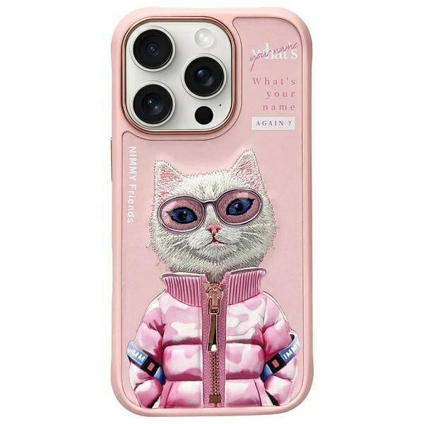 ETUI DO IPHONE 16 PRO 6.3" NIMMY COOL&CUTE 2.0 CAT RÓŻOWE