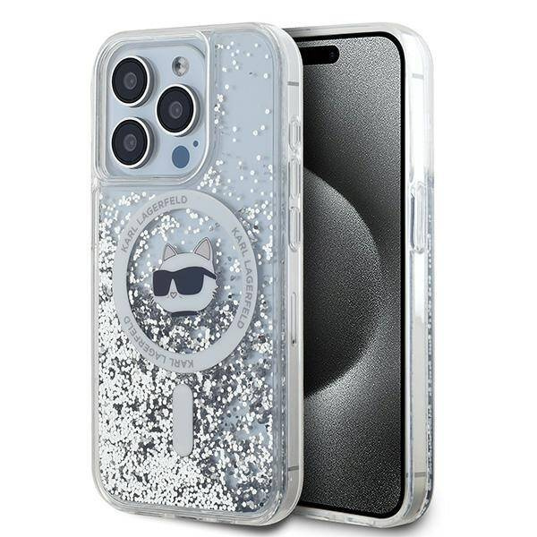 ETUI DO IPHONE 14 PRO KARL LAGERFELD LIQUID GLITTER CHOUPETTE HEAD MAGSAFE