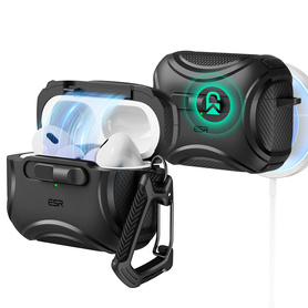 ETUI DO AIRPODS PRO 1 / 2 ESR CYBER FLICKLOCK HALOLOCK MAGSAFE CZARNE
