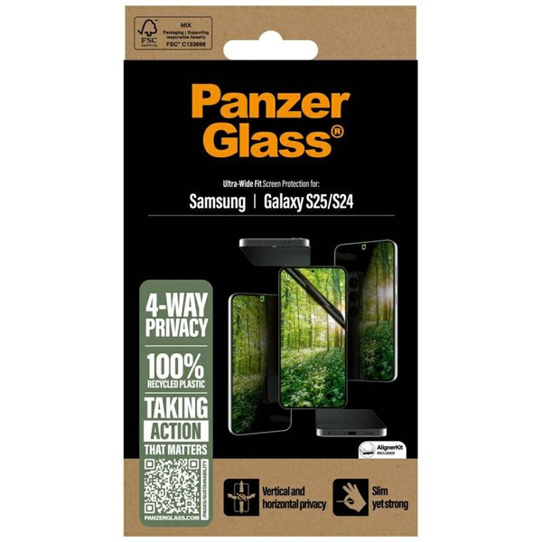 SZKŁO PRYWATYZUJĄCE DO SAMSUNG S25 PANZERGLASS ECO MATRIX ULTRA-WIDE FIT