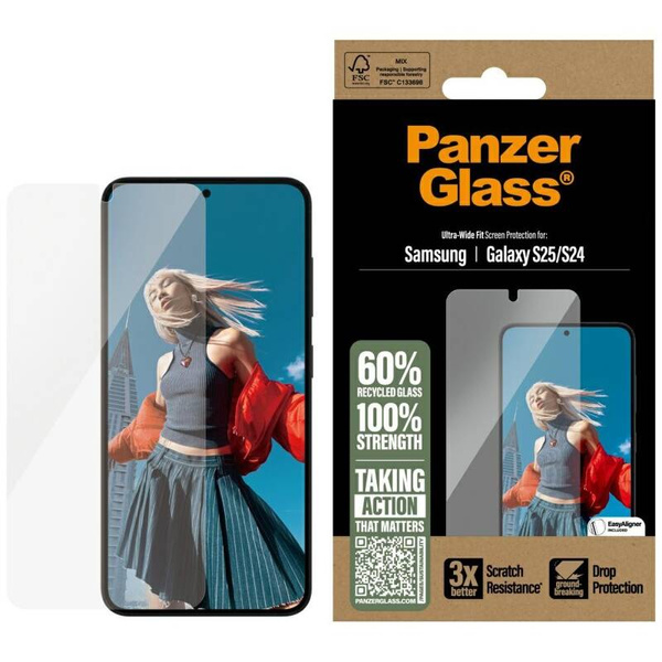 SZKŁO HARTOWANE DO SAMSUNG S25 PANZERGLASS ULTRA-WIDE FIT