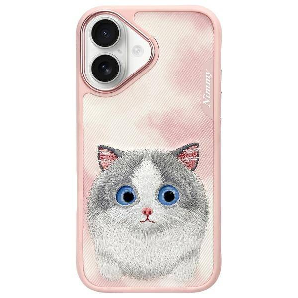 ETUI DO IPHONE 16 6.1 NIMMY BIG EYED PET 2.0 CAT RÓŻOWE