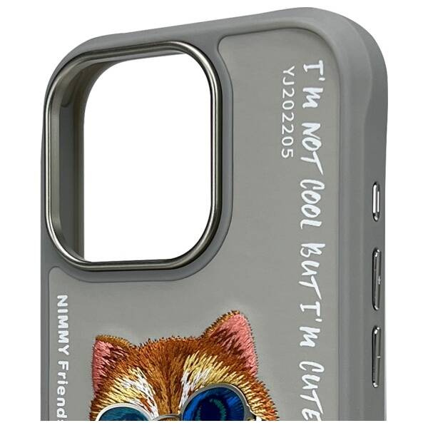 ETUI DO IPHONE 16 PRO 6.3" NIMMY GLASSES COOL CAT SZARE