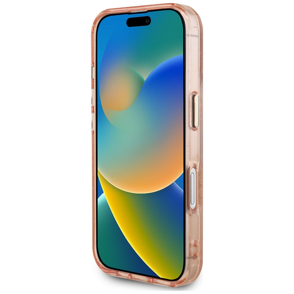 ETUI DO IPHONE 16 GUESS IML METAL GLITTER 4G CIRCLE TRIANGLE RÓŻOWE