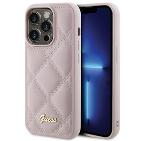 Guess Quilted Metal Logo | Etui do iPhone 15 Pro Max - PINK