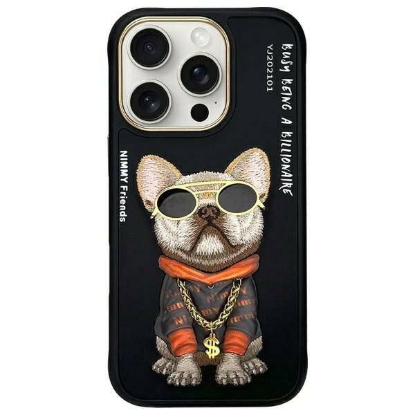 ETUI DO IPHONE 16 PRO 6.3" NIMMY GLASSES COOL DOG CZARNE