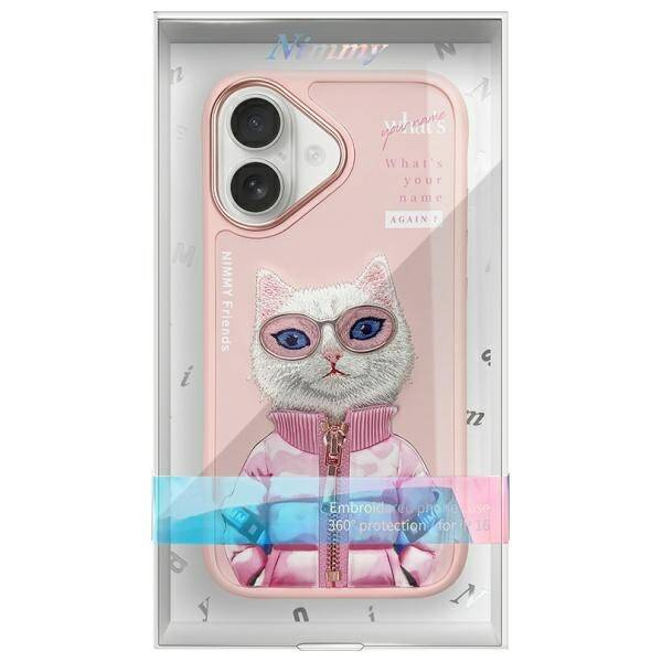 ETUI DO IPHONE 16 6.1" NIMMY COOL&CUTE 2.0 CAT RÓŻOWE