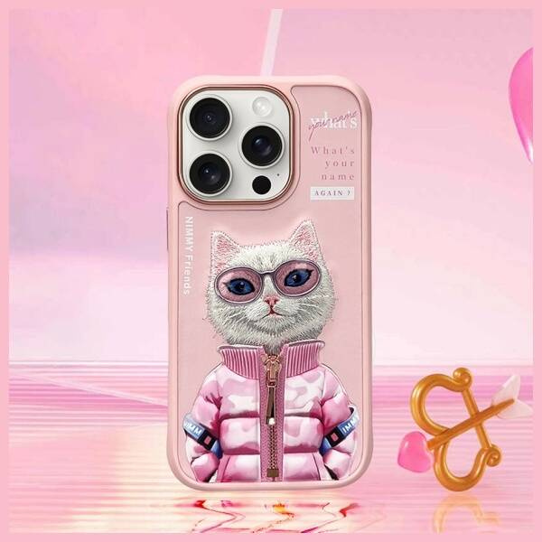 ETUI DO IPHONE 16 PRO 6.3" NIMMY COOL&CUTE 2.0 CAT RÓŻOWE