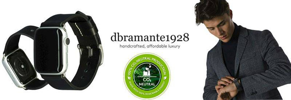 DBRAMANTE1928 BORNHOLM PASEK WATCH STRAP 44MM - BLACK/SILVER