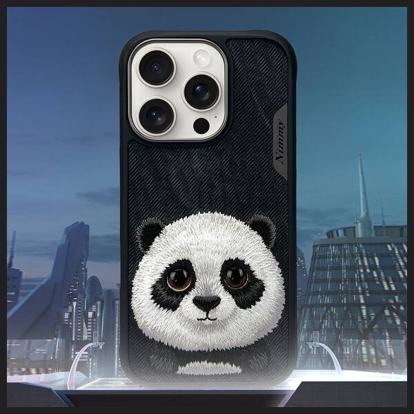 ETUI DO IPHONE 16 PRO MAX 6.9" NIMMY BIG EYED PET 2.0 PANDA CZARNE