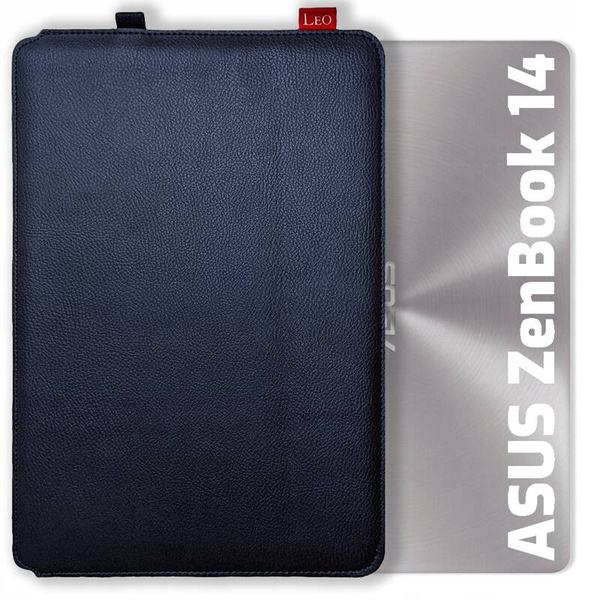 Etui na laptop skórzane LEO Master do Asus Zenbook 14 Niebieskie