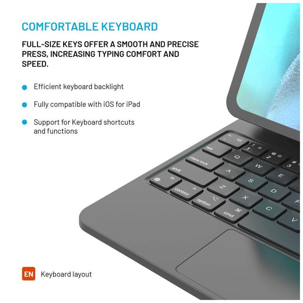 ETUI DO APPLE IPAD 10.9" 2022 FIXED TYPE Z BEZPRZEWODOWĄ KLAWIATURĄ CZARNA