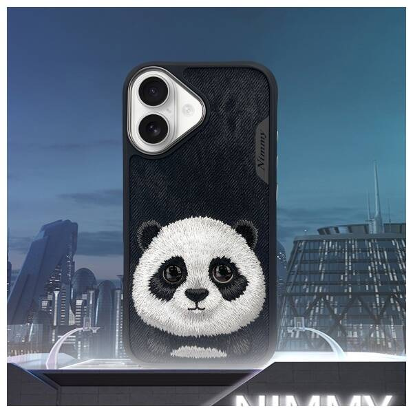 ETUI DO IPHONE 16 6.1" NIMMY BIG EYED PET 2.0 PANDA CZARNE