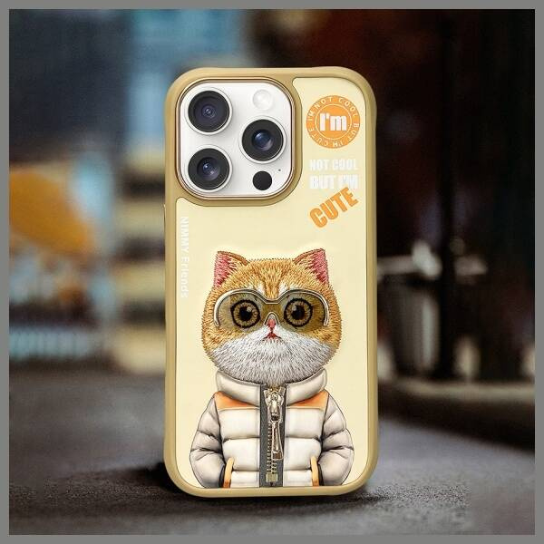 ETUI DO IPHONE 16 PRO MAX 6.9" NIMMY COOL&CUTE 2.0 CAT KHAKI