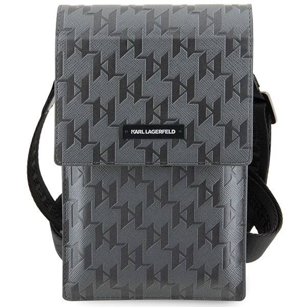 TOREBKA KARL LAGERFELD SAFFIANO MONOGRAM SILVER