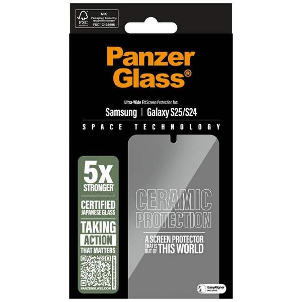 SZKŁO CERAMICZNE DO SAMSUNG S25 PANZERGLASS ULTRA-WIDE FIT CERAMIC