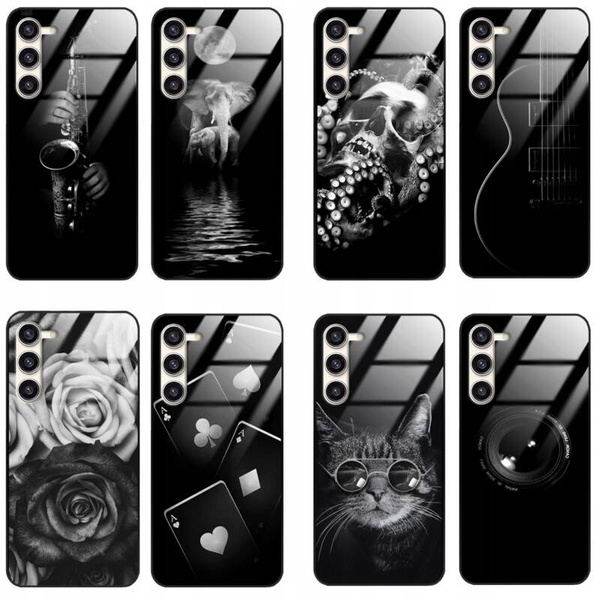 Etui akrylowe LEO czarne różne wzory do Galaxy S23 Plus