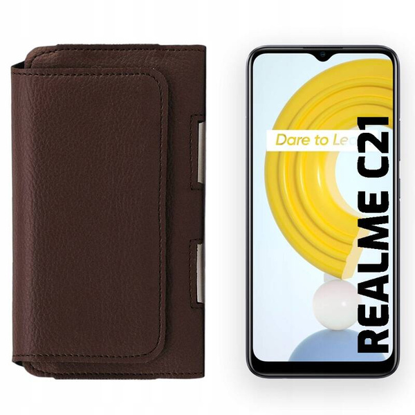 Kabura skórzana LEO do Realme C21 brązowa