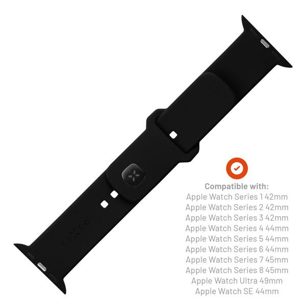 PASKI DO APPLE WATCH 42/44/45MM ZESTAW SILIKONOWE FIXED SPORTOWE CZARNE