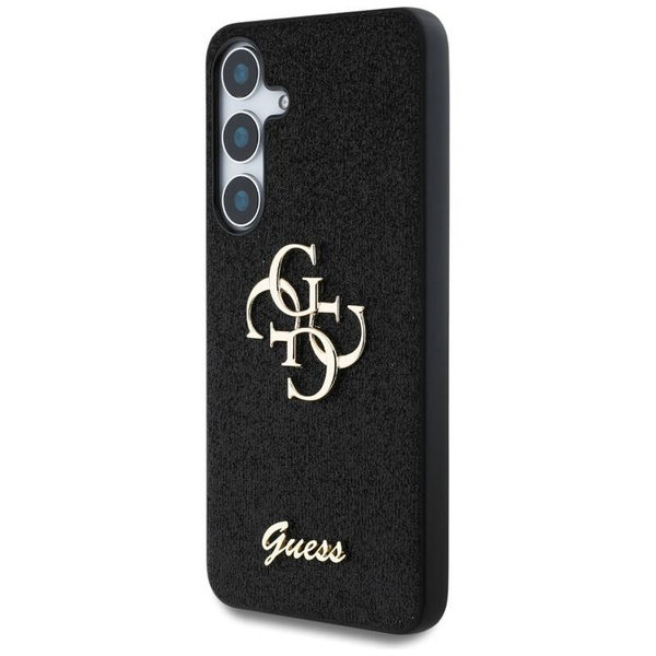 ETUI DO SAMSUNG S25 GUESS FIXED GLITTER BIG 4G METAL LOGO CZARNE