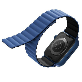PASEK DO APPLE WATCH 42/44/45/49MM UNIQ REVIX REVERSIBLE CZARNO-NIEBIESKI
