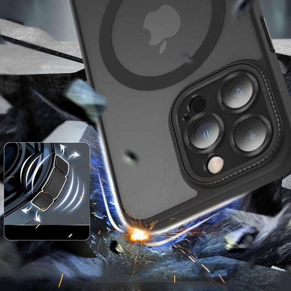 Tech-Protect Magmat Cam+ MagSafe | Etui do iPhone 15 Pro - MATTE BLACK