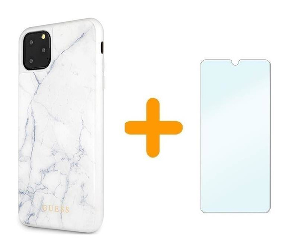 GUESS HARD CASE MARBLE Etui do Apple IPhone 11 Pro Max - White