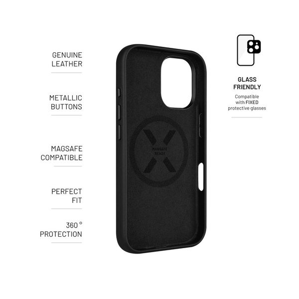 SKÓRZANE ETUI DO IPHONE 16 FIXED MAGLEATHER MAGSAFE CZARNE