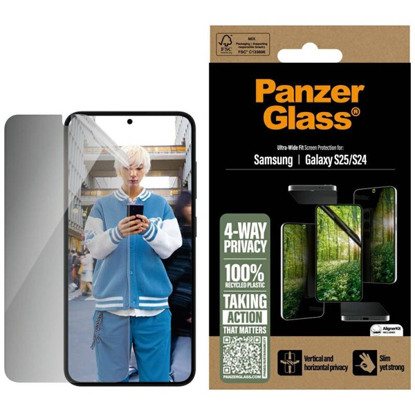 SZKŁO PRYWATYZUJĄCE DO SAMSUNG S25 PANZERGLASS ECO MATRIX ULTRA-WIDE FIT