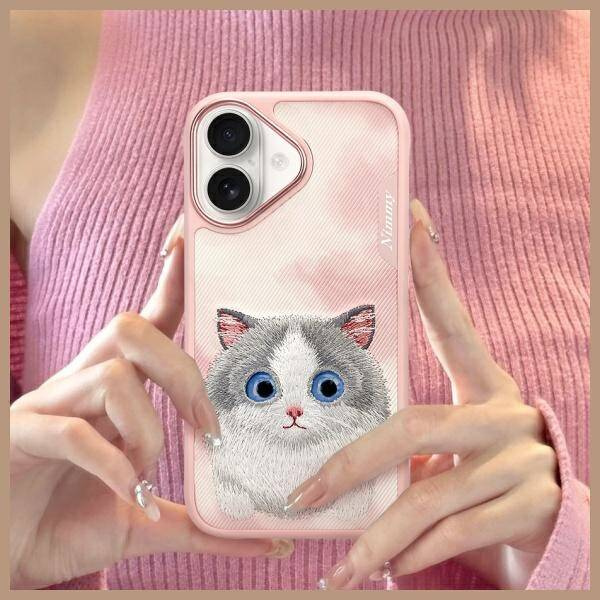 ETUI DO IPHONE 16 6.1 NIMMY BIG EYED PET 2.0 CAT RÓŻOWE