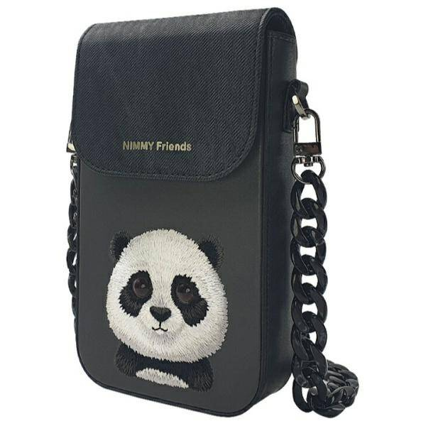 ZESTAW TOREBKA NA TELEFON PORTFEL ETUI NA LOKALIZATOR NIMMY BIG EYED PANDA