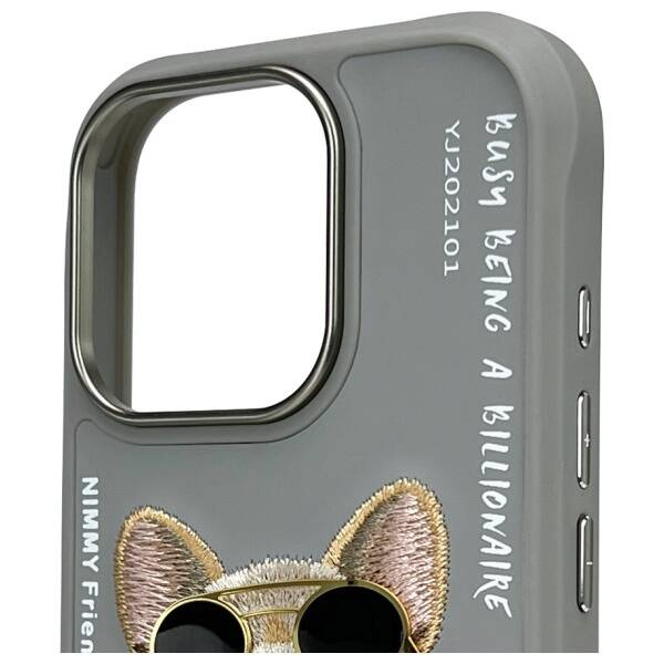 ETUI DO IPHONE 16 PRO 6.3" NIMMY GLASSES COOL DOG SZARE