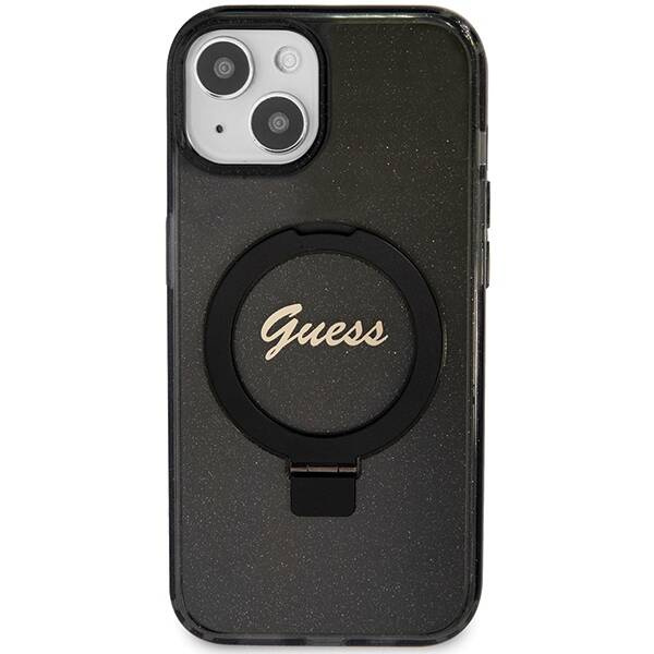 ETUI GUESS SCRIPT GLITTER MAGSAFE DO IPHONE 14 / 15  BLACK
