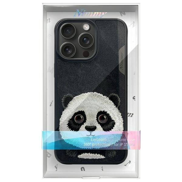 ETUI DO IPHONE 15 PRO 6.1" NIMMY BIG EYED PET 2.0 PANDA CZARNE