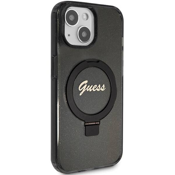 ETUI GUESS SCRIPT GLITTER MAGSAFE DO IPHONE 14 / 15  BLACK