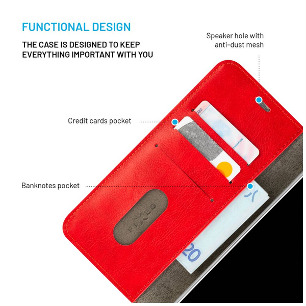 ETUI DO IPHONE 16E FIXED OPUS BOOK CZERWONE