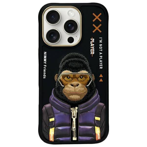 ETUI DO IPHONE 16 PRO 6.3" NIMMY COOL&CUTE 2.0 MONKEY CZARNE