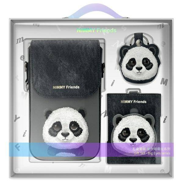 ZESTAW TOREBKA NA TELEFON PORTFEL ETUI NA LOKALIZATOR NIMMY BIG EYED PANDA