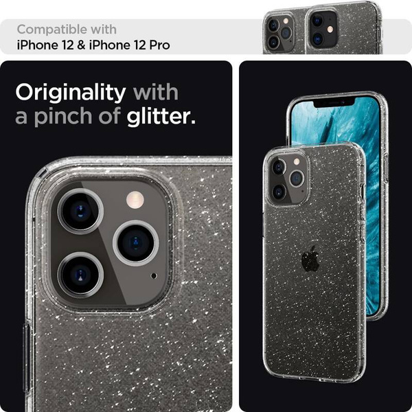 Spigen Crystal Glitter | Etui do iPhone 12/12 Pro - CLEAR