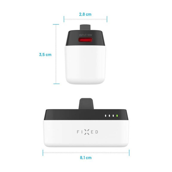 POWERBANK 5000 MAH Z NÓŻKĄ FIXED ZEN 5 PLUG-IN PD 20 W BIAŁY