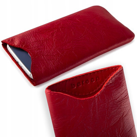 Etui wsuwka z naturalnej polskiej skóry BAROON do Maxcom Comfort MM320 czerwone