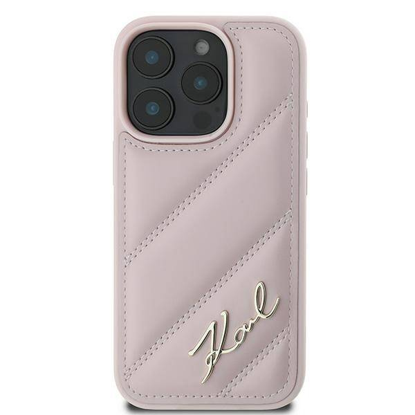 ETUI DO IPHONE 16 PRO MAX 6.9" KARL LAGERFELD QUILTED SIGNATURE RÓŻOWE