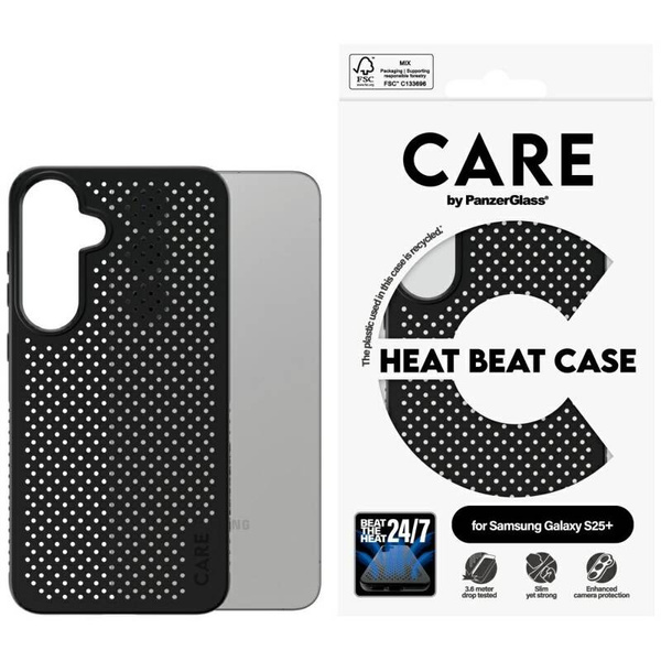 ETUI DO SAMSUNG S25 PLUS CARE BY PANZERGLASS FEATURE HEAT BEAT CZARNE