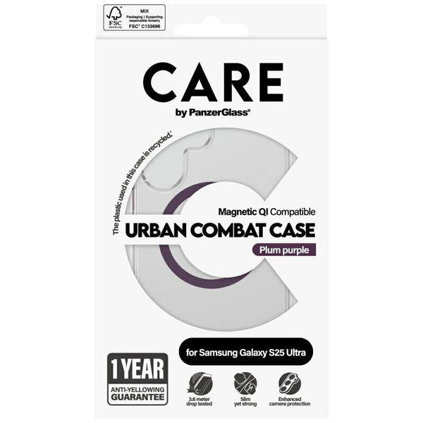 ETUI DO SAMSUNG S25 ULTRA CARE BY PANZERGLASS FLAGSHIP URBAN COMBAT PURPLE