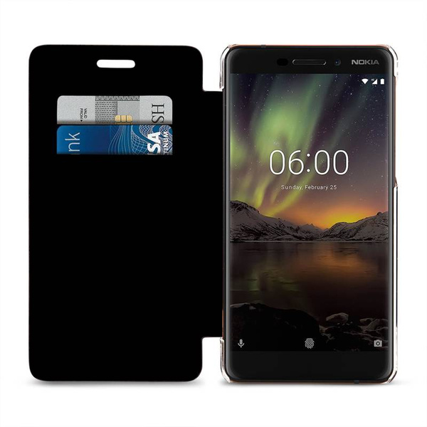 StilGut Berlin Book | Etui do Nokia 6 2018 - CLEAR/BROWN